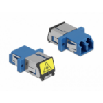 DeLOCK Optical Fiber Coupler with laser protection flip LC Duplex female to LC Duplex female Single-mode blue