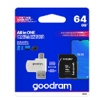GOODRAM EU Product - 64 GB microSDXC Memory Card Class 10 UHS-I + SD Adapter & Card Reader
