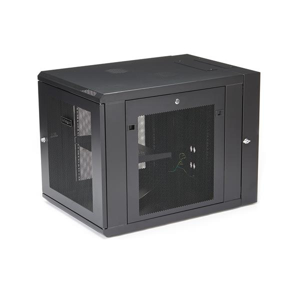 StarTech.com 12U 19" Wall Mount Network Cabinet - 4 Post 24" Deep Hinged Server Room Data Cabinet- Locking Computer Equipment Enclosure w/Shelf - Flexible Vented IT Rack - Pre-Assembled