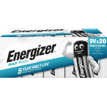 Energizer Max Plus Alkaline 9V Battery Pack of 20