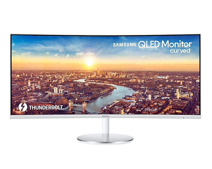 Samsung C34J791WTP computer monitor 86.4 cm (34") 3440 x 1440 pixels UltraWide Quad HD QLED Silver, White