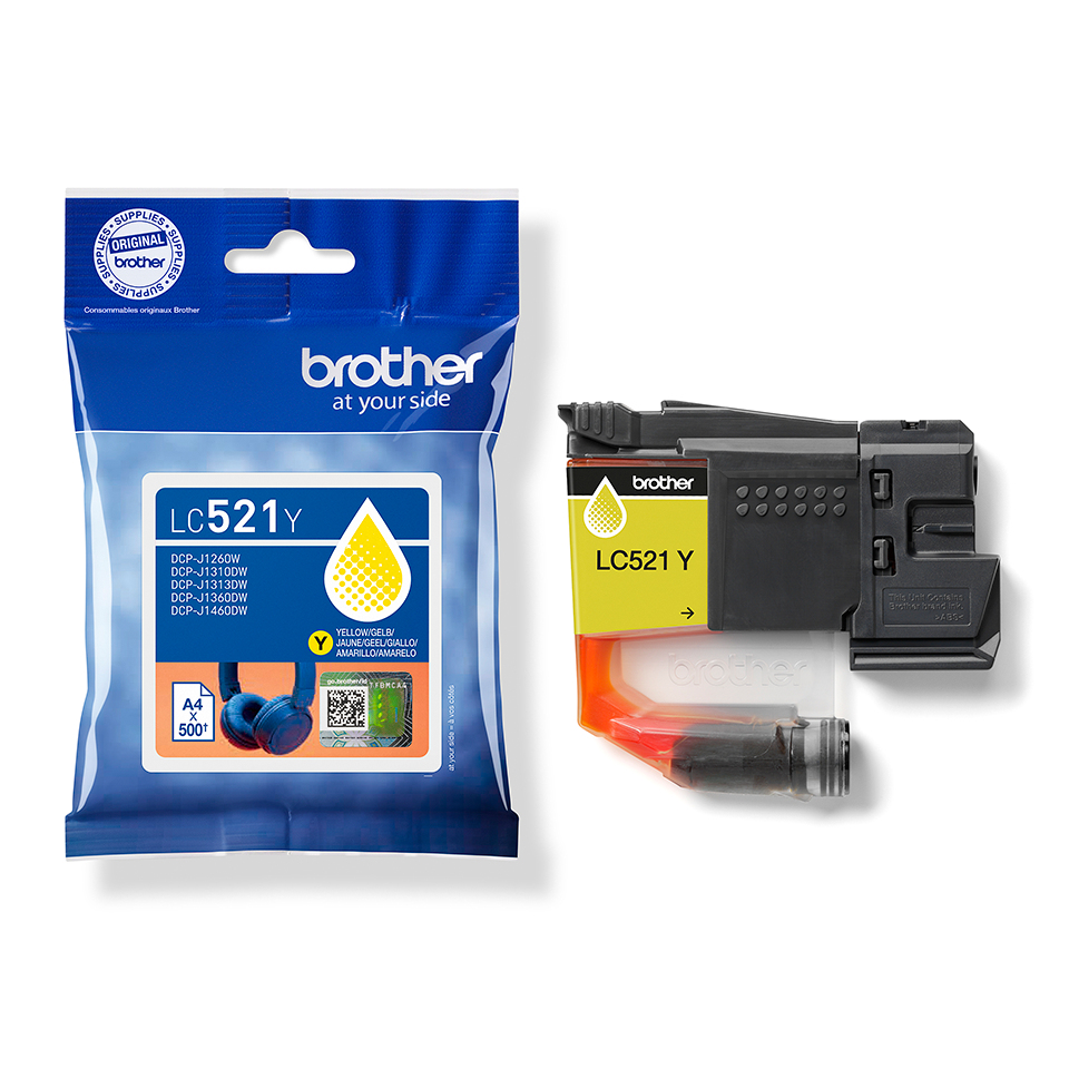 19752 Brother LC-521Y Ink cartridge yellow, 500 pages ISO/IEC 19752 for ...