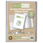 Eco Eco A4 50% Recycled Clear 10 Pocket Presentation Display Book - Single