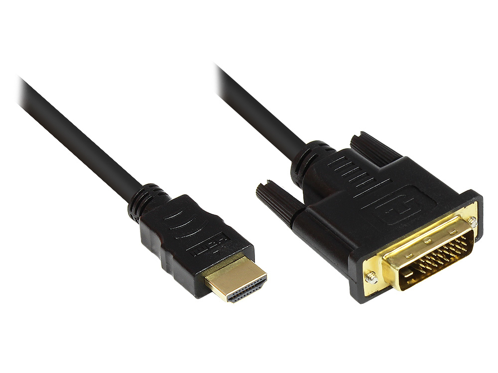 Alcasa 1m HDMI/DVI-D Black