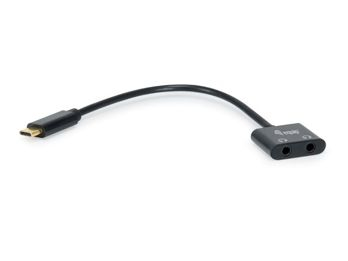 Image of Equip 133469 audio cable 0.15 m USB C 2 x 3.5mm Black