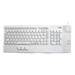 Ceratech Accuratus Accumed KYBNA-SIL-COMCWHHY; fully sealed silicon off-white full size USB keyboard made up of a Rigid Silicone chassis with NanoArmour 2 layer antibacterial protection impregnated into the silicone and coated on the surface. IP 67 rated