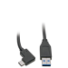 Tripp Lite U428-003-CRA USB-C to USB-A Cable (M/M), Right-Angle C, USB 3.2 Gen 1 (5 Gbps), Thunderbolt 3 Compatible, 3 ft. (0.91 m)