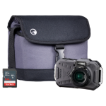 Pentax WG-1000 16MP 4x Zoom Tough Compact Camera - Grey - Camera + Sandisk 64GB SD Card + System Bag