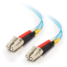 C2G Cable de fibra óptica multimodo dúplex de 2 m LC-LC 10 Gb 50/125 OM3 de PVC (LSZH), color azul claro