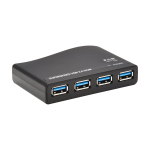 Tripp Lite U360-004-R-INT 4-Port USB-A Mini Hub - USB 3.x (5Gbps), International Plug Adapters