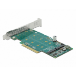 DeLOCK PCI Express x8 Card to 2 x internal NVMe M.2 Key M - Bifurcation - Low Profile Form Factor