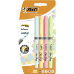 BIC Highlighter Grip Pastel marker 4 pc(s) Blue, Green, Pink, Yellow Chisel tip