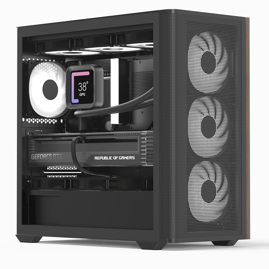 Aerocool D301A Mini Tower Black, Wood