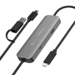j5create JCH422 interface hub USB 3.2 Gen 2 (3.1 Gen 2) Type-A + Type-C Grey