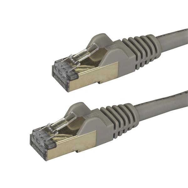 StarTech.com 1m CAT6a Ethernet Cable - 10 Gigabit Shielded Snagless RJ45 100W PoE Patch Cord - 10GbE STP Network Cable w/Strain Relief - Grey Fluke Tested/Wiring is UL Certified/TIA