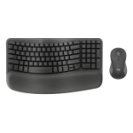 Logitech Wave Keys MK670 keyboard Mouse included Home/Office RF Wireless + Bluetooth QWERTY English Graphite