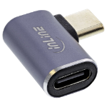 InLine USB4 Adapter, USB-C male/female right/left angled, aluminium, grey