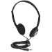 Manhattan Stereo Headphones, Lightweight, Adjustable Split Headband, Cushioned Foam Earpads, 1x 3.5mm stereo jack/plug for audio output, Adjustable Split Headband, cable 2.2m, Black, Three Year Warranty, Blister