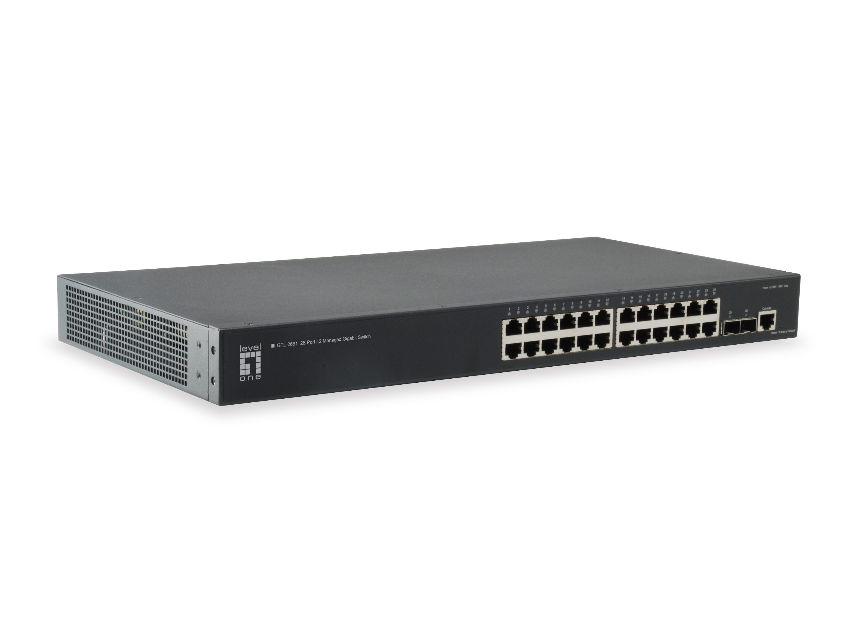 Image of LevelOne KILBY 26-Port L2 Managed Gigabit Switch, 2 x 10GbE SFP+