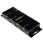 StarTech.com 4 Port USB to DB9 RS232 Serial Adapter Hub â€“ Industrial DIN Rail and Wall Mountable