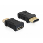 DeLOCK 65262 tussenstuk voor kabels 19 pin HDMI - A 19 pin HDMI - C Zwart