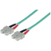 Intellinet Fiber Optic Patch Cable, OM3, SC/SC, 2m, Aqua, Duplex, Multimode, 50/125 µm, LSZH, Fibre, Lifetime Warranty, Polybag