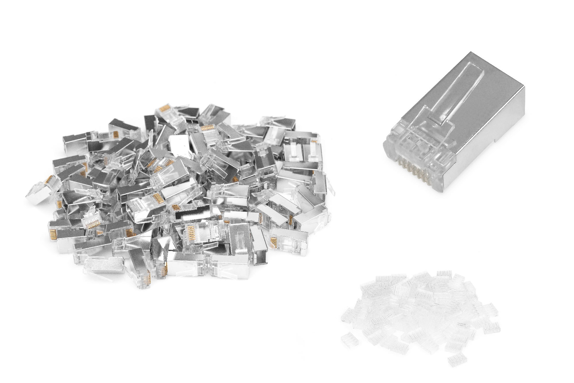 Digitus CAT 6 modular plug for round cable, pass through plug - 100 pcs.