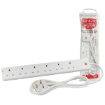 Lindy 5m 6-Way UK Mains Power Extension, White