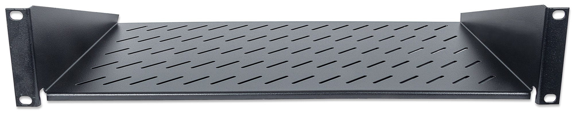 Intellinet 19" Cantilever Shelf, 2U, 2-Point Front Mount, 250mm Depth, Black