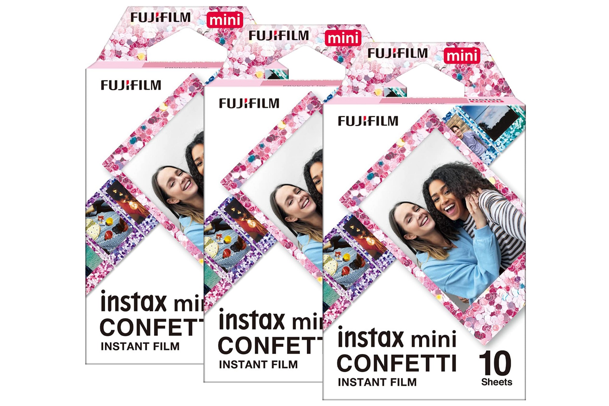 16620917x3 FUJI Instax Mini Confetti Photo Film - 30 Shot Pack
