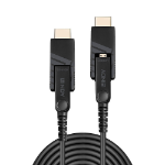 Lindy 100m Fibre Optic Hybrid Micro-HDMI 18G Cable with Detachable HDMI and DVI Connectors
