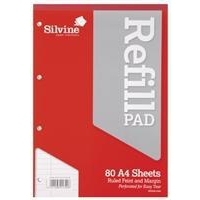 Image of Silvine HB PUNCHED REFILL PAD A4 PK6