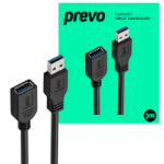 PREVO USBM-USBF-3M-3.0 USB cable USB 3.2 Gen 1 (3.1 Gen 1) USB A Black