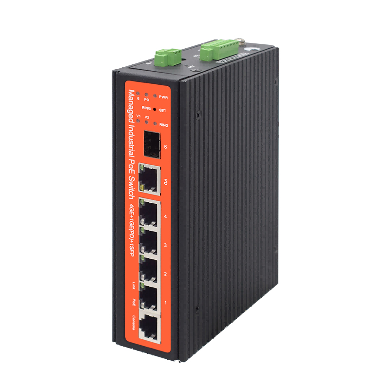 Wi-Tek WI-PMS305GF-I network switch Managed L2 Gigabit Ethernet (10/100/1000) Power over Ethernet (PoE) Black, Orange