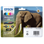 Epson C13T24284011/24 Ink cartridge multi pack Bk,C,M,Y,LC,LM, 6x360 pages 1x240pg + 5x360pg, 1x5.1ml + 5x4.6ml Pack=6 for Epson XP 750