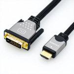 ROLINE 11.04.5873 video cable adapter 5 m HDMI DVI Black, Silver