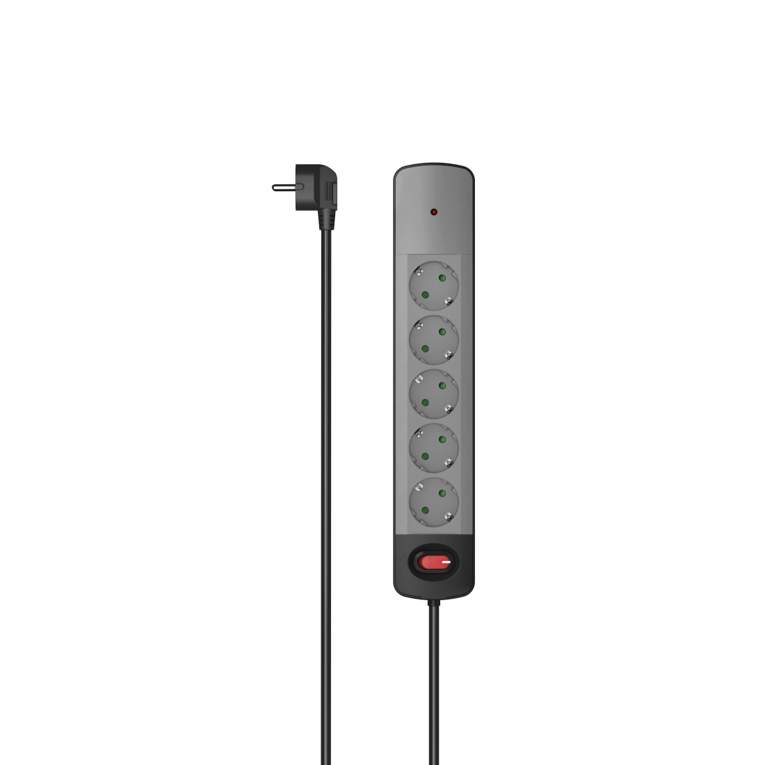 Hama 00223056 power extension 1.5 m 5 AC outlet(s) Indoor Black. Grey