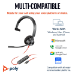 POLY Blackwire 3310 Monaural Microsoft Teams Certified USB-C Headset +USB-C/A Adapter