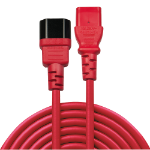 Lindy 1m IEC Extension Cable, Red