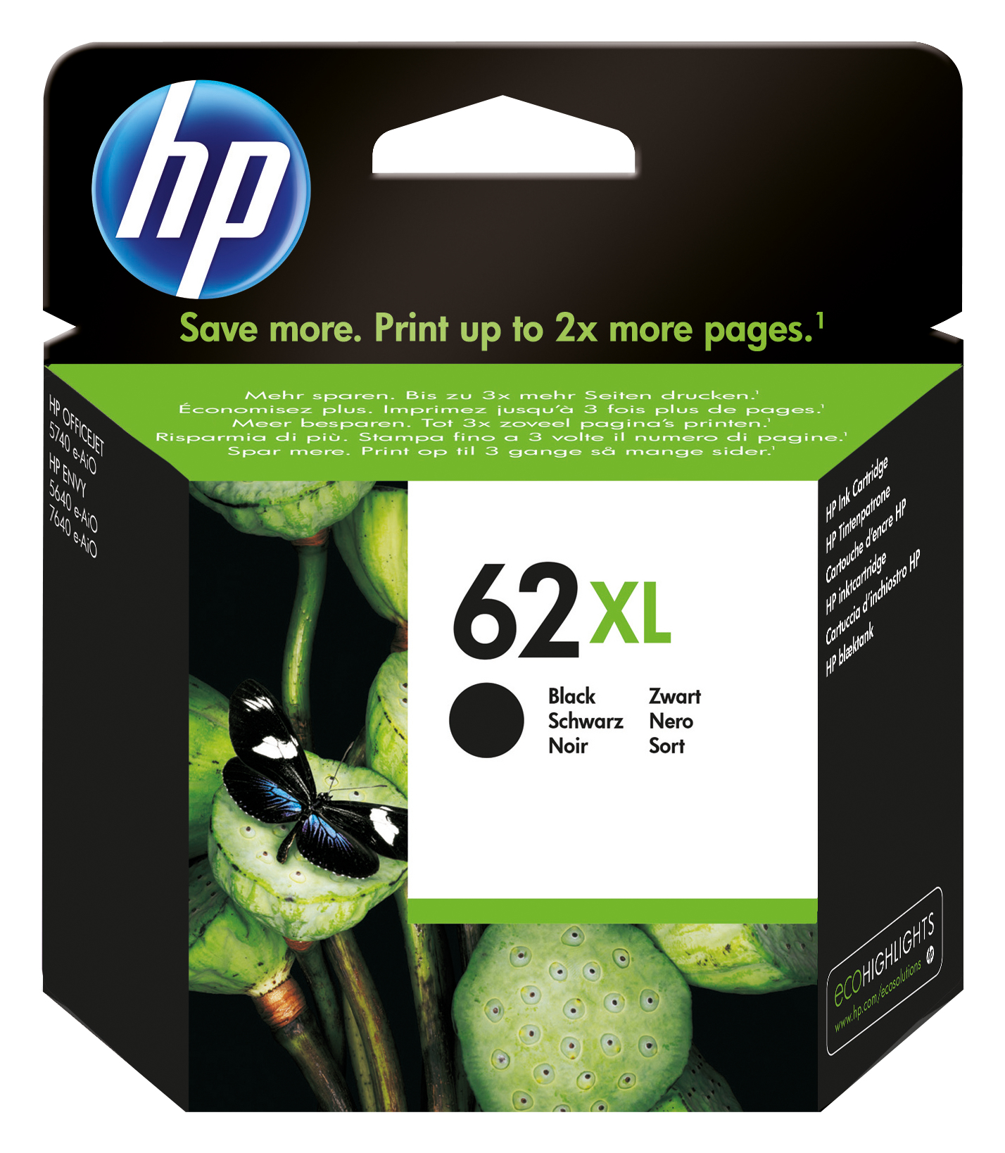 HP 62XL Ink Cartridge High Yield Black C2P05AE