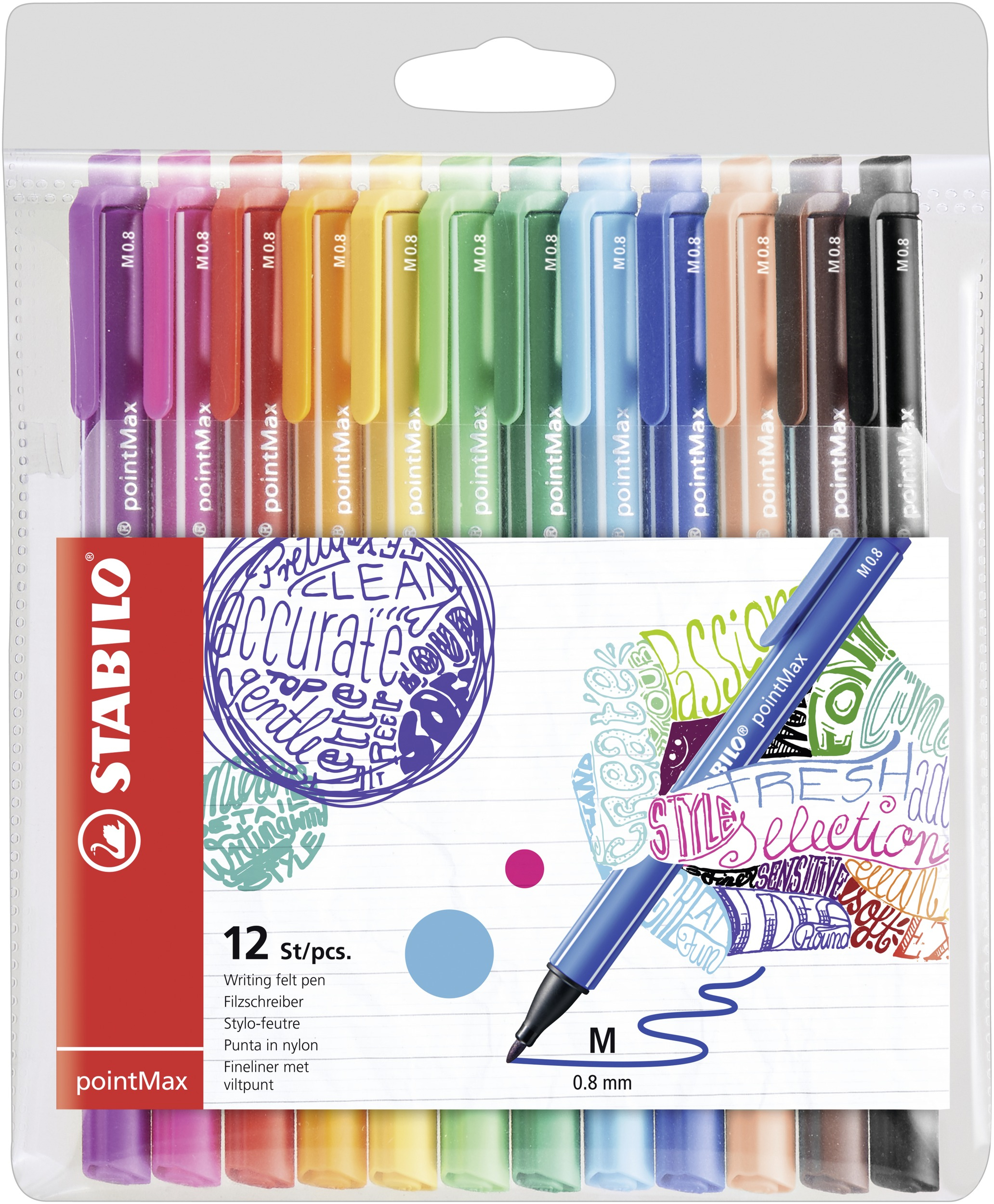 Image of STABILO pointMax fineliner Medium Black, Blue, Brown, Green, Light...