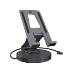 ICY BOX IB-TH100-DK dockingstation voor mobiel apparaat Tablet/smartphone Antraciet, Zwart