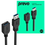 PREVO USBM-USBF-5M-3.0 USB cable USB 3.2 Gen 1 (3.1 Gen 1) USB A Black