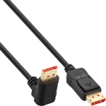 InLine DisplayPort 1.4 cable, 8K4K, upward angled, black/gold, 3m