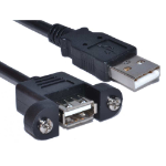 Cables Direct Panel Mount Shielded USB cable 1 m USB 2.0 USB A Black