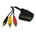 Cables Direct 2SR3-01 video cable adapter 1.5 m SCART (21-pin) 3 x RCA Black