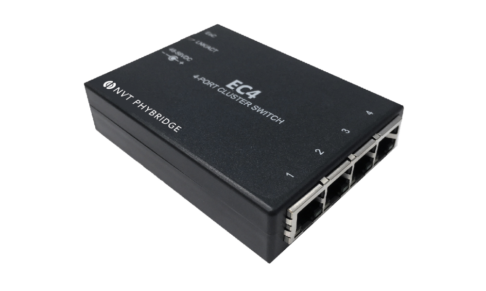 EU Product - CLEER Adapter PoE over Coax EC-4 1x BNC 4x RJ45~ - Ethernet