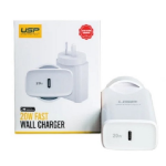 USP 20W USB-C PD Fast Wall Charger White - Extremely Compact Plug Makes It Ideal for Home, Office and Travel