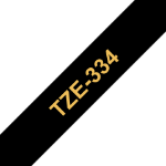 Brother TZE-334 DirectLabel gold on black Laminat 12mm x 8m for Brother P-Touch TZ 3.5-18mm/6-12mm/6-18mm/6-24mm/6-36mm