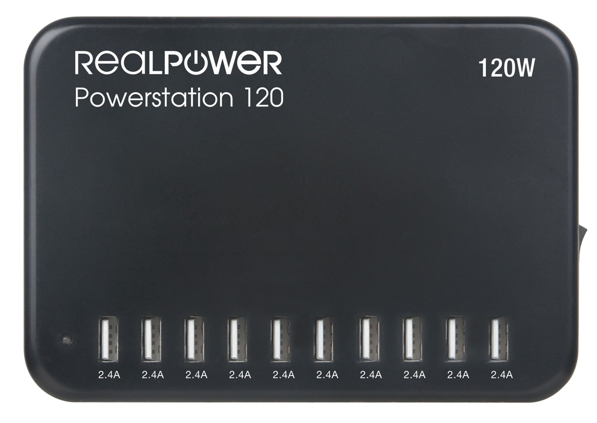RealPower Power Station 120 Smartphone, Tablet Black AC Indoor